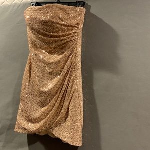 Brand La Femme Strapless Sequin Sheath Dress